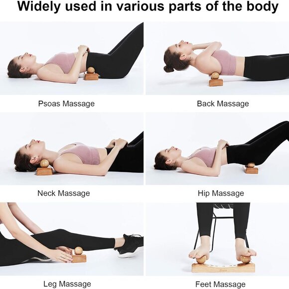 Wooden Trigger Point Massager | Hip Hook, Back & Neck Pain Relief Tool - Picture 2 of 6